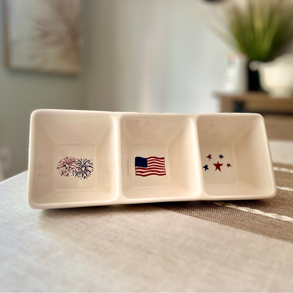 Rare 2018 Rae Dunn Artisan Collection by Magenta - 4th of July Condiment Dish 🇺🇸